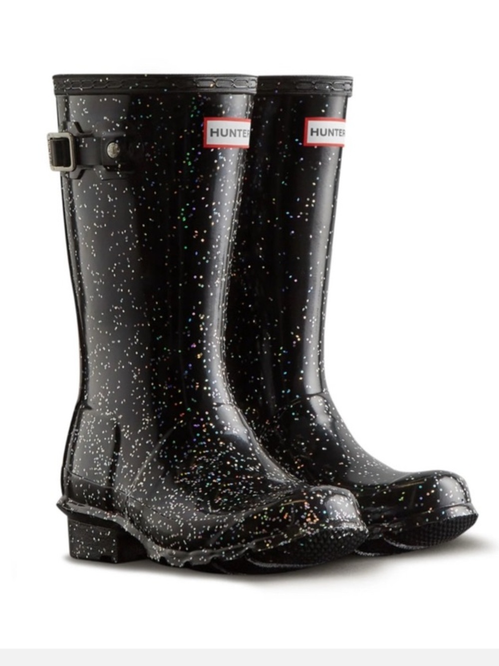 Hunter Big Kids Original Giant Glitter Rain Boots size 3 Multi Color glitter
